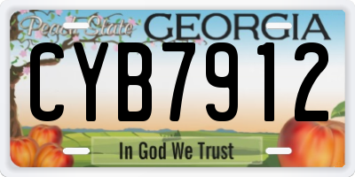 GA license plate CYB7912
