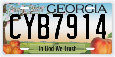 GA license plate CYB7914