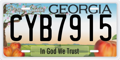 GA license plate CYB7915