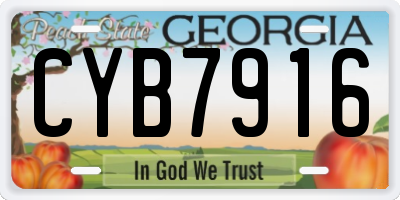 GA license plate CYB7916