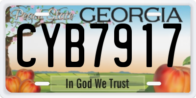 GA license plate CYB7917