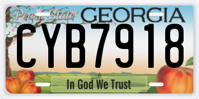 GA license plate CYB7918