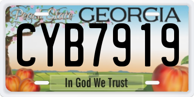 GA license plate CYB7919
