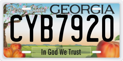 GA license plate CYB7920