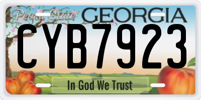 GA license plate CYB7923