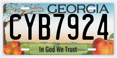 GA license plate CYB7924
