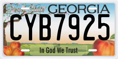 GA license plate CYB7925