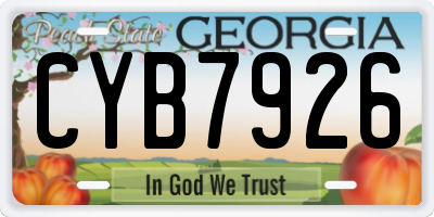 GA license plate CYB7926