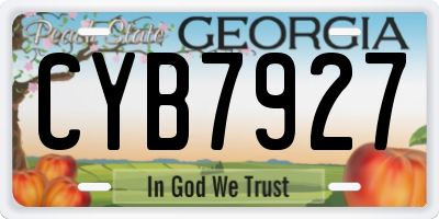 GA license plate CYB7927