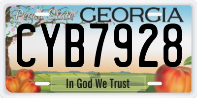 GA license plate CYB7928