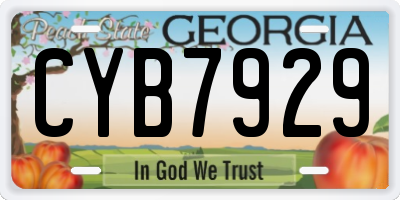 GA license plate CYB7929