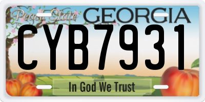 GA license plate CYB7931