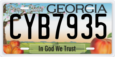 GA license plate CYB7935