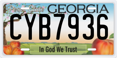 GA license plate CYB7936