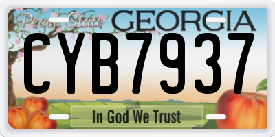 GA license plate CYB7937