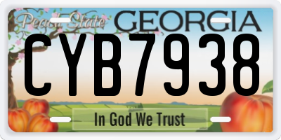 GA license plate CYB7938