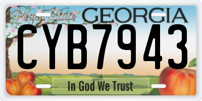 GA license plate CYB7943