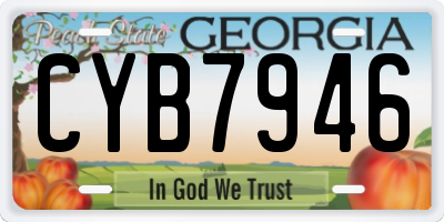GA license plate CYB7946