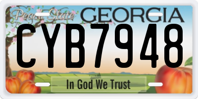 GA license plate CYB7948