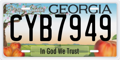 GA license plate CYB7949