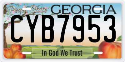 GA license plate CYB7953