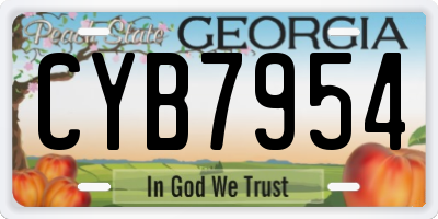 GA license plate CYB7954