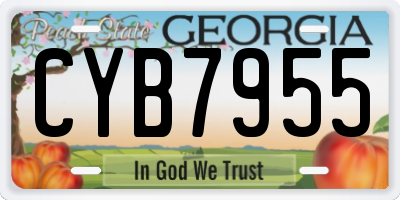 GA license plate CYB7955