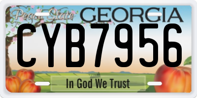 GA license plate CYB7956