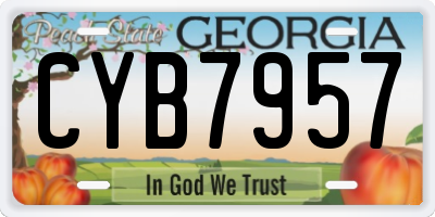 GA license plate CYB7957
