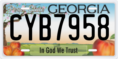 GA license plate CYB7958