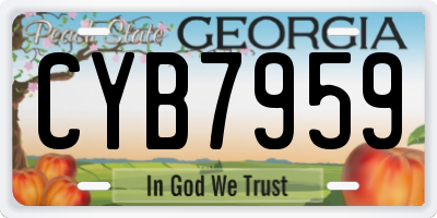GA license plate CYB7959