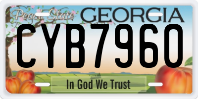 GA license plate CYB7960