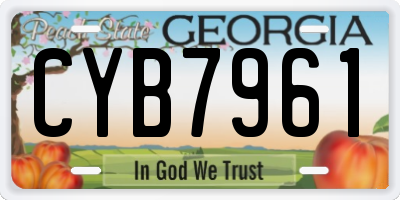 GA license plate CYB7961