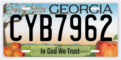 GA license plate CYB7962