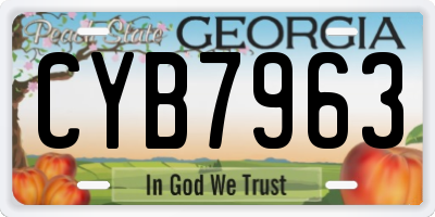 GA license plate CYB7963