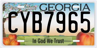 GA license plate CYB7965