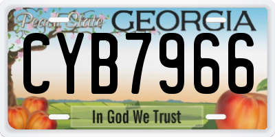 GA license plate CYB7966