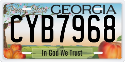 GA license plate CYB7968