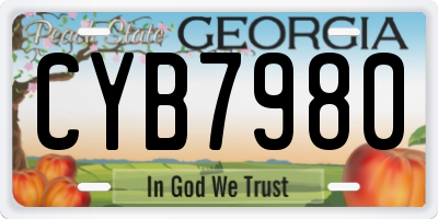 GA license plate CYB7980