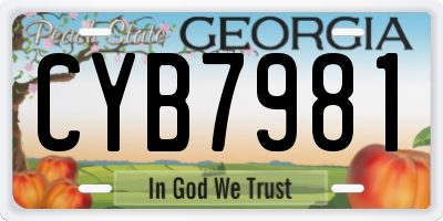 GA license plate CYB7981