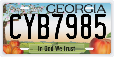 GA license plate CYB7985