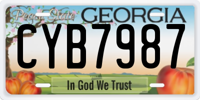 GA license plate CYB7987