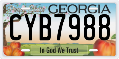 GA license plate CYB7988