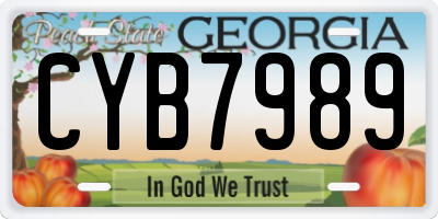 GA license plate CYB7989
