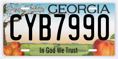 GA license plate CYB7990