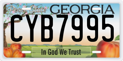 GA license plate CYB7995