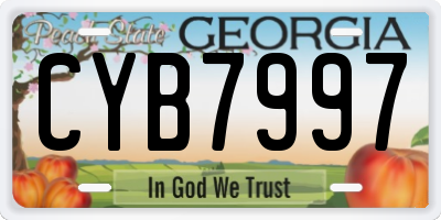 GA license plate CYB7997