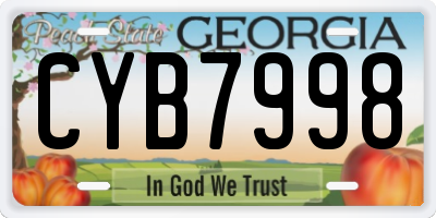 GA license plate CYB7998