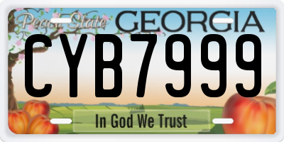 GA license plate CYB7999