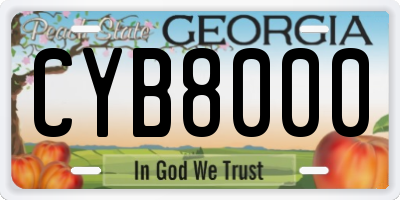 GA license plate CYB8000
